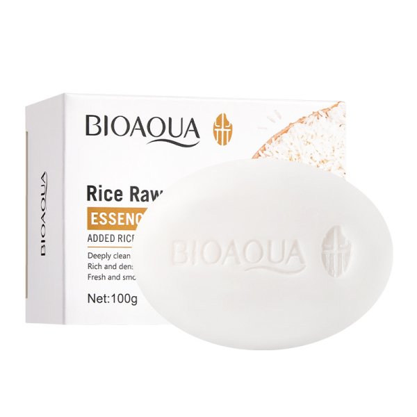 BIOAQUA RICE RAW PULP Мыло для лица и тела с экстрактом риса, 100 г