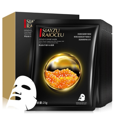 SIAYZU RAIOCEU GOLD CAVIAR MASK Увлажняющая маска-салфетка для лица с экстрактом икры, 25г